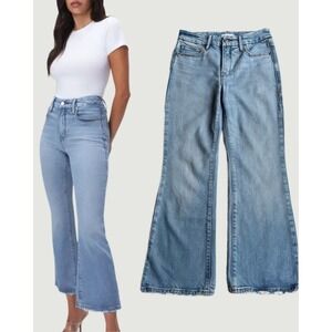 Good American good legs crop mini boot jeans cropped bootcut‎ distressed 0 25